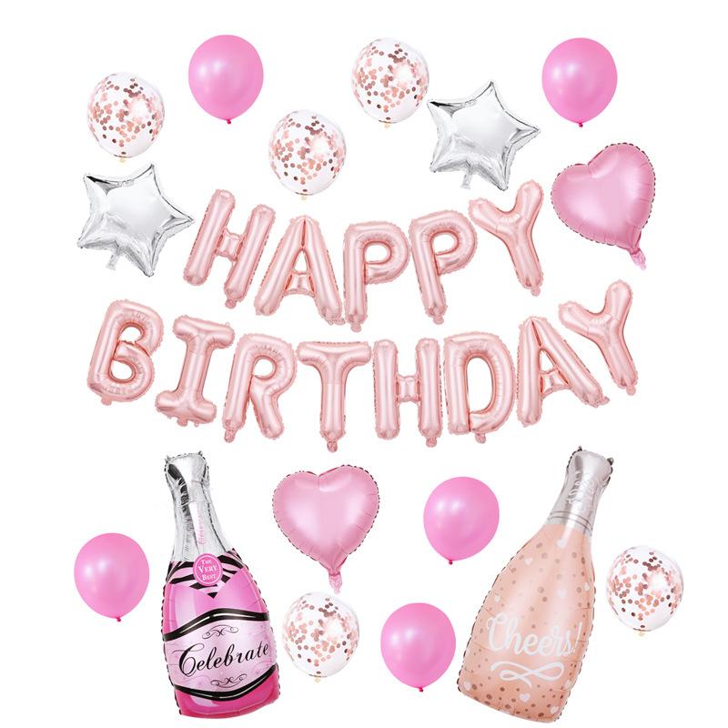 Champagne Bottle Set Aluminum Film Balloon Birthday Party Party Decoration Aluminum Foil Balloon