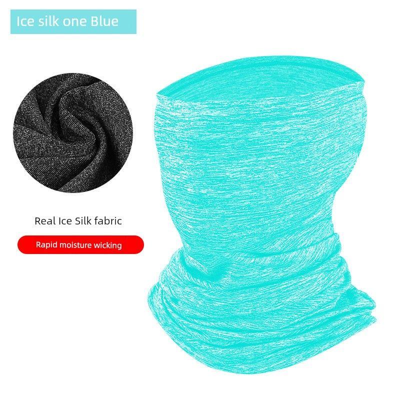 

2025 Sun Protection Cycling Mask Ice Silk Full Face Magic Headband Sports Outdoor Fishing Headgear Scarf Female Bandana Men Good goods [no ears Blue Ice Silk]] Good free size