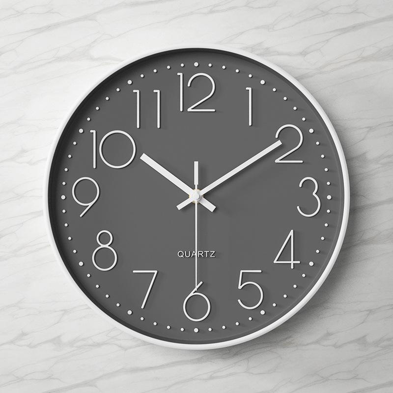 Clocks Living Room Silent Wall Clock Simple Fashion Clock Wall Hanging Home Three-dimensional Digital 40CM