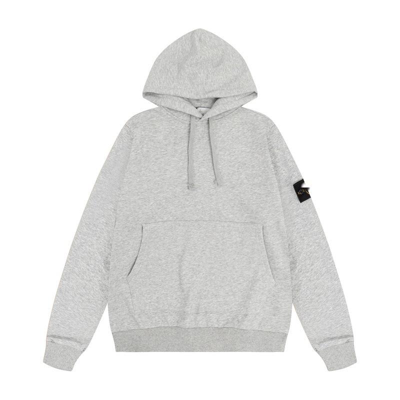Stone Classic Unisex Uni-Farbe Abzeichen Hoodie - Langarm, Trendiger Stil