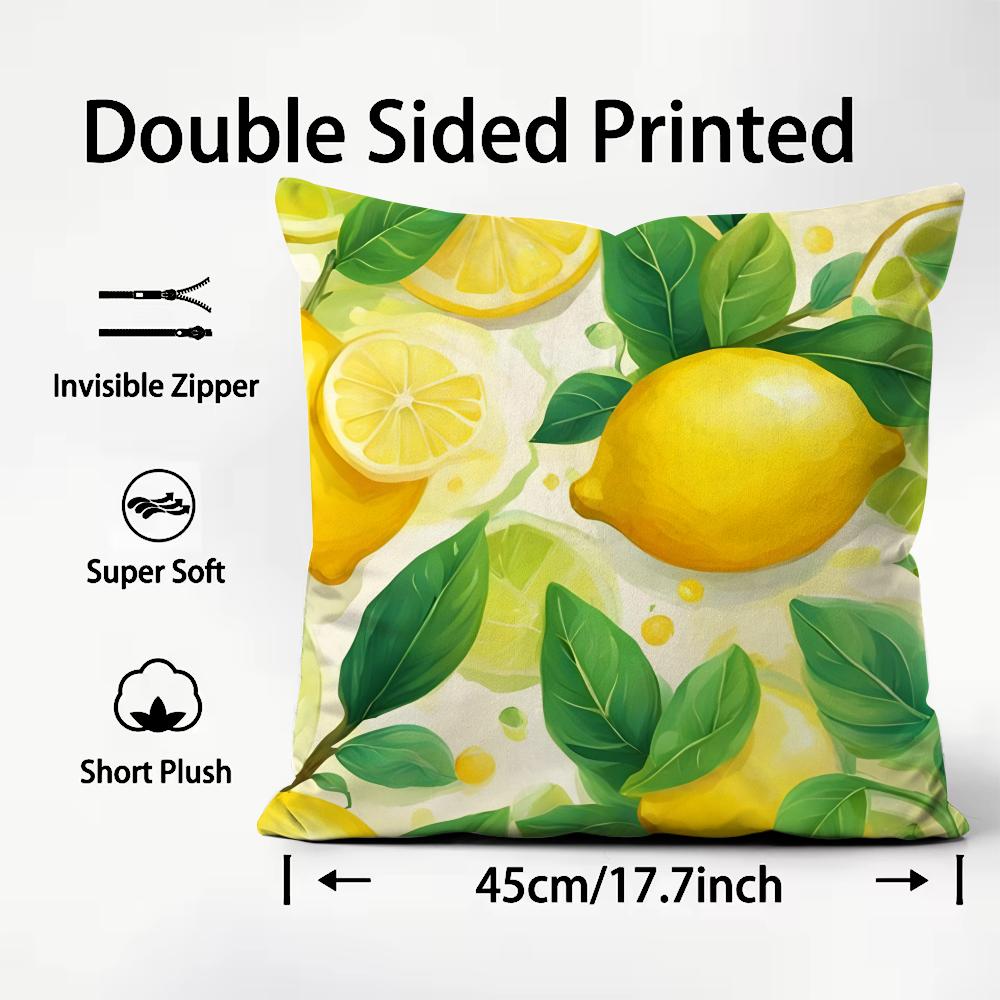 Lemon Fashion Cushion Cover Plush Fabric Soft DoubleSided Printed Sofa Warm Winter Home Child Gift Pillow Case