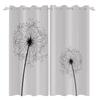 2Pcs Fresh Dandelion Pattern Blackout Curtains Home Bedroom Living Room Darkening Heat-insulating and Noise-reducing Curtain