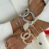 Geometric Hollow Metal Knot Open Bracelet - Fashionable Women's Commuter Style