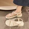 Fashion 2025 New Sandals Women's Summer Flat Bottom Casual Beach Shoes Thick Sole Versatile Outwear Travel Daily Shoes
