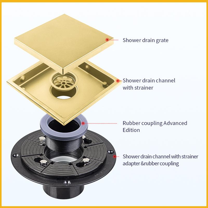Sifon de Pardoseală Pătrat Inoxidabil Invizibil Deodorant Filtru de Gunoi Sifon Sifon de Pardoseală Duș Filtru de Apă Accesorii Baie
