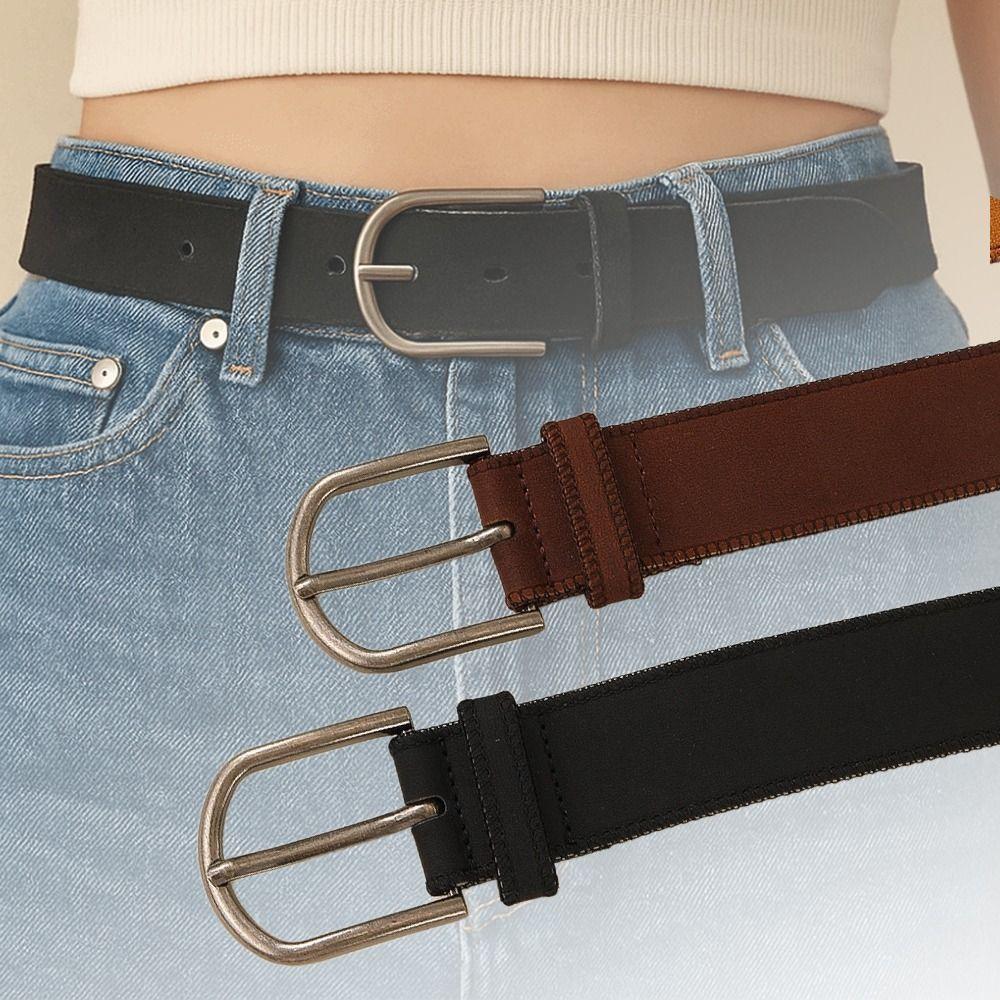 Retro Suede Belt PU Leather Waistband Fashion Frosted Waist Belt For Women