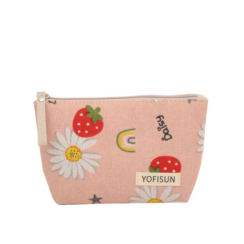 Cosmetic Bags Zipper Opening Key Card Holder Cartoon Student Pencil Case Coin Purse Ladies Hand Portable Storage Bag