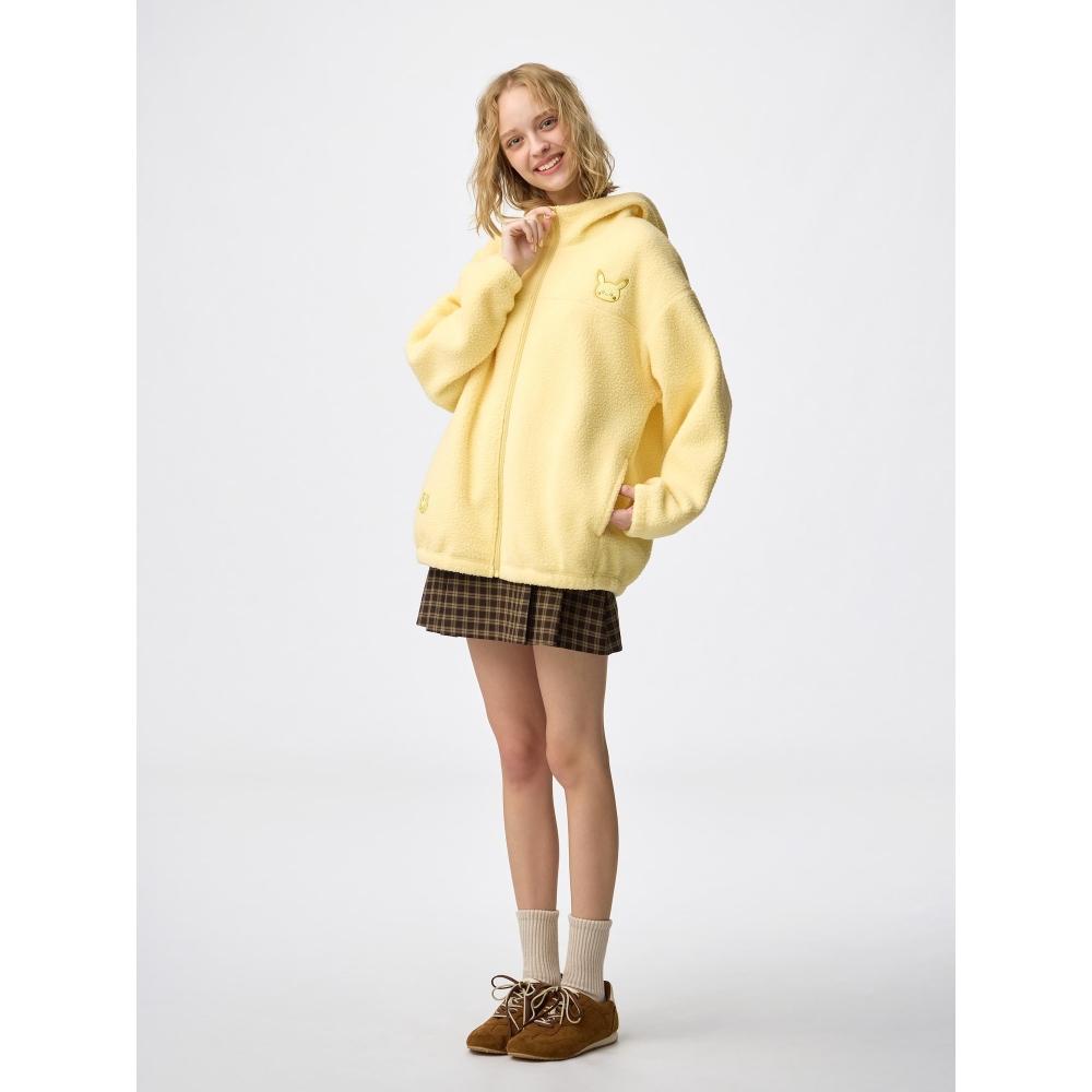 Gu By Uniqlo Boa Fleece Oversized Jacket Pocket Piece