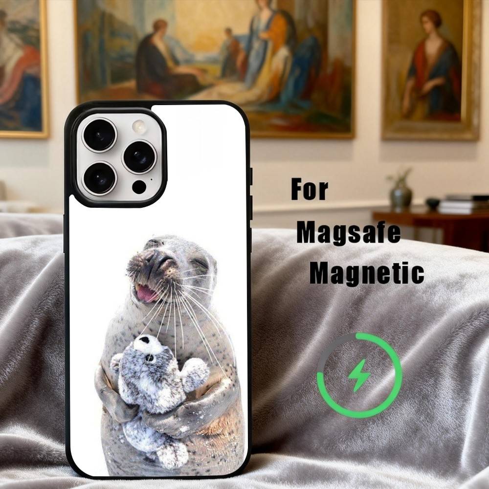 S-Seal F-Funny C-Cute Phone Case For iPhone 17,16,15,14,13,12,Plus,Pro,Max for Magsafe Magnetic Wireless Charging