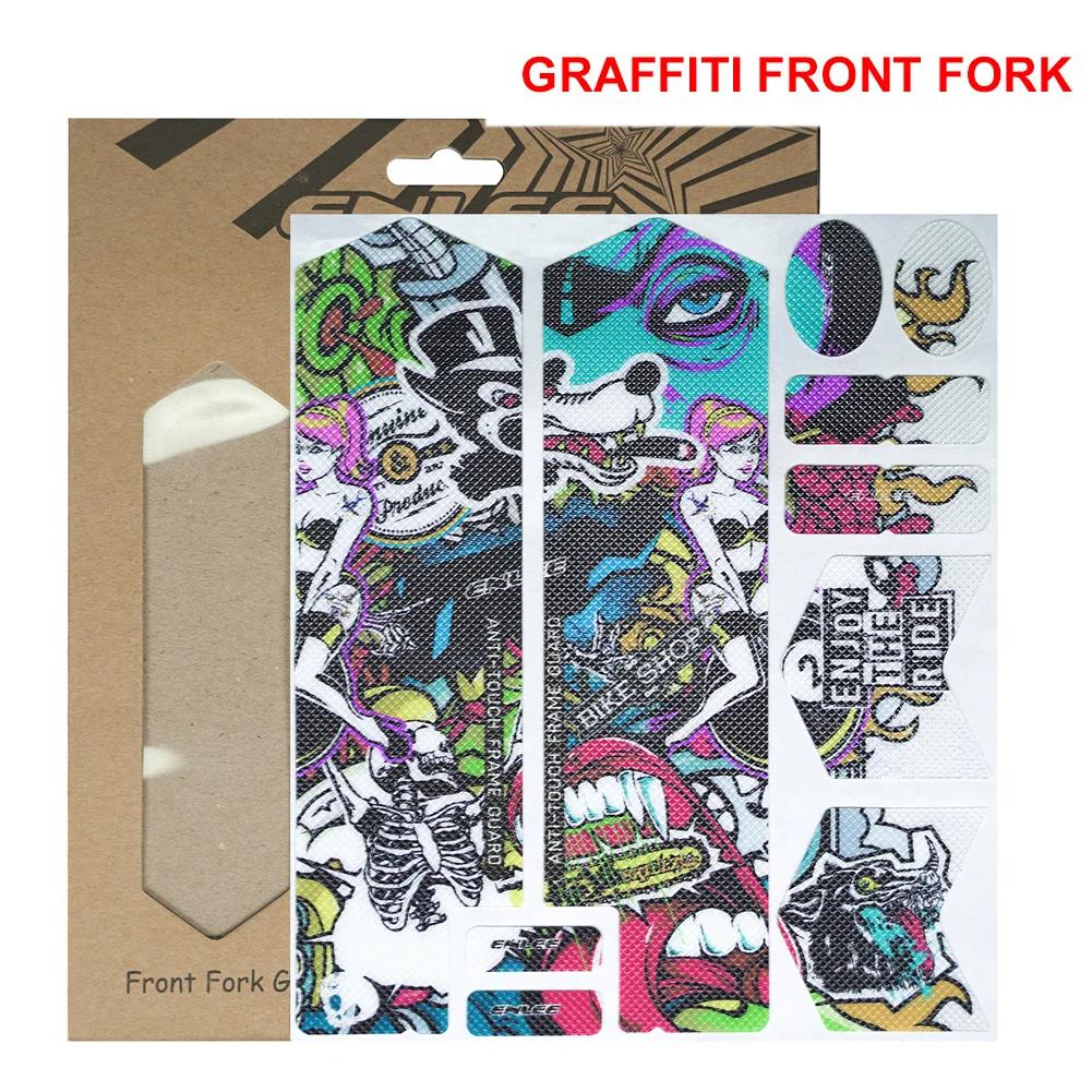 

Road Bicycle Paster Guard Cover 3D Bicycle Front Fork Protective Stickers Mountain Road Bike Frame Sticker Scratch-Resistant