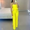 Women's Fashion Casual Solid Color Print Sleeveless Suspenders Trousers Pants Suits