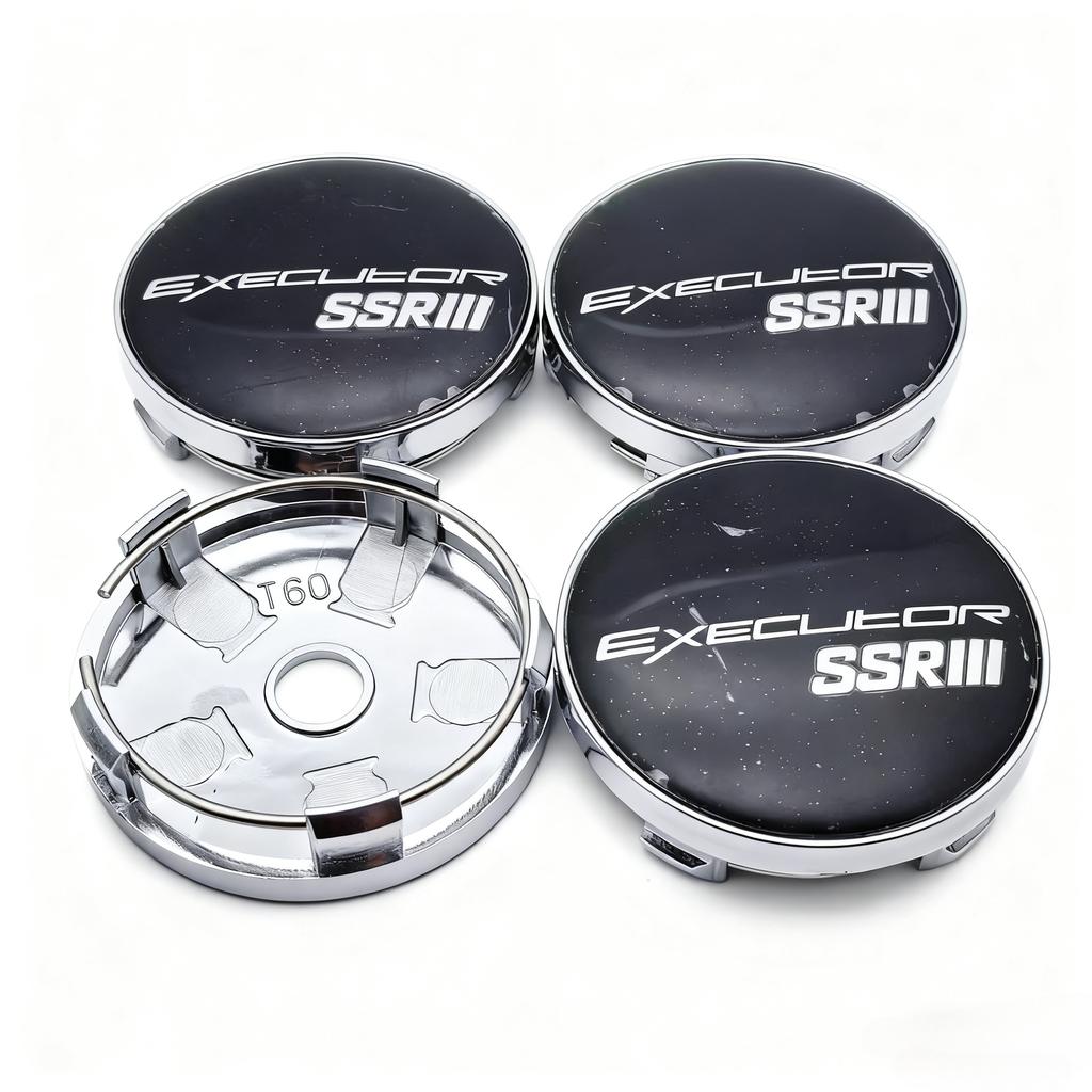 AAYP1 4pcs SSR Executor Logo Emblem Car Wheel Center Caps 60MM 56MM Wheels Hub Cap SSR Badge Rim Hubcaps Cover Replace Car Accessories