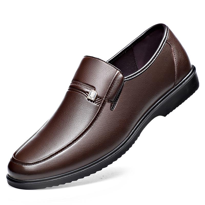Laorentou Men s Genuine Leather Business Casual Shoes - Durable, Comfortable Cowhide 38