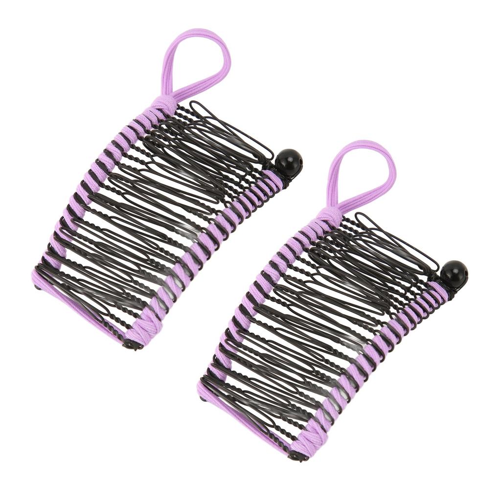 2pcs Banana Hair Clips Fashionable Stretchy Vintage Clincher Comb Tool for Women Thick Wavy Curly Hair