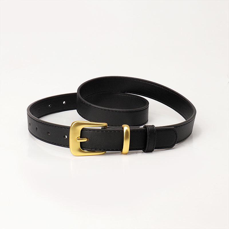 Korean-Style Womens Belt: Casual & Simple, High-End Pin Buckle, Perfect for Students & Jeans.