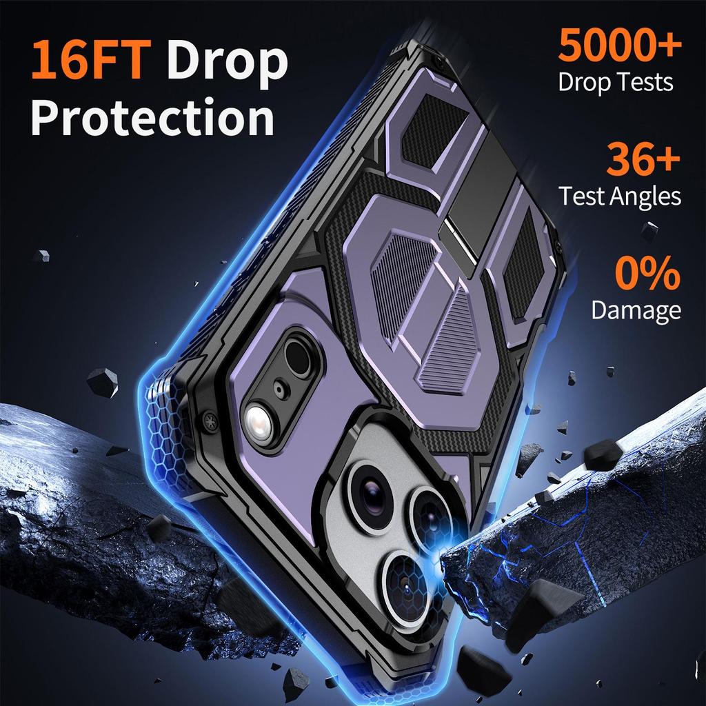 Military-Grade Drop-Proof Phone Case with Stand for Apple 17 Pro Max and 16 Pro Max