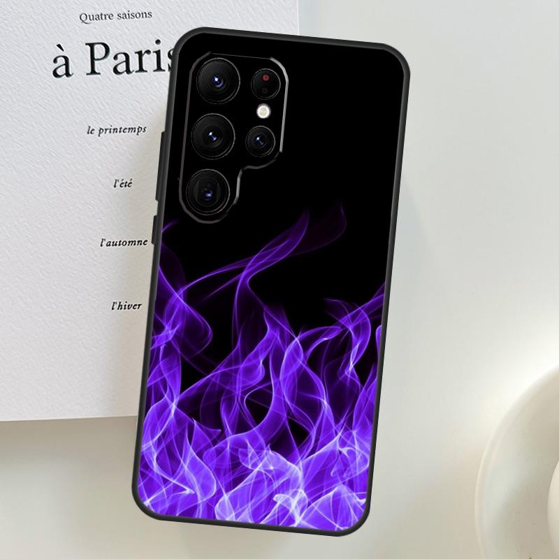 

Blue Red Flame Fire Case For Samsung Galaxy S26 Ultra S25 S23 S22 S21 S24 Ultra S10 S20 Plus S25 FE Phone Cover Galaxy S25 FE