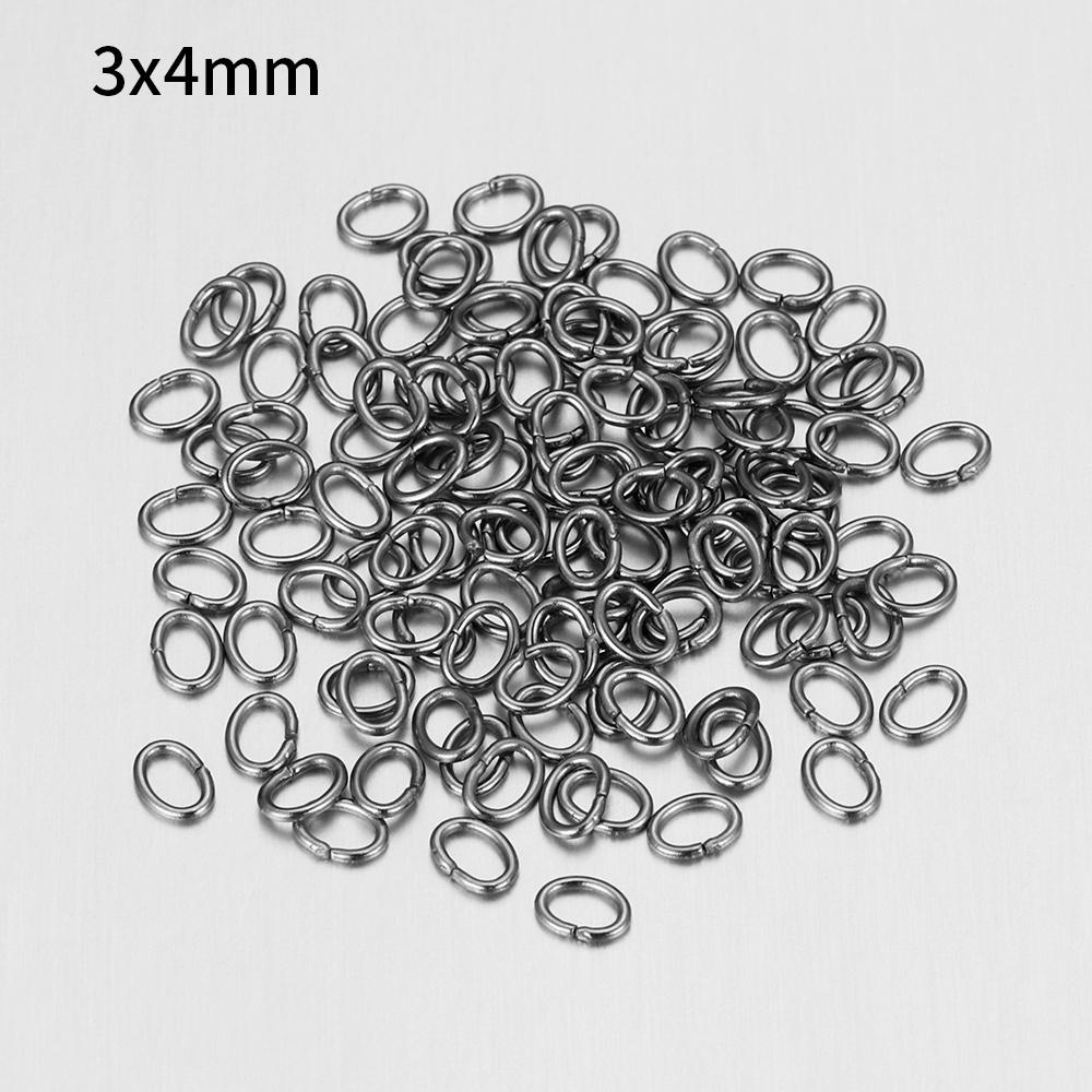 

100Pcs 300Pcs Stainless Steel Strong Oval Open Jump Rings Split Ring Connector for DIY Bracelet Necklace Jewelry Making Findings 0.6x3x4mm 100pcs