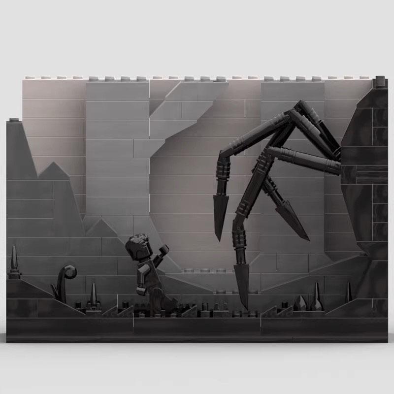 MOC Model Ornament Hell Border Spider Game Classic Screen Particle Assembly Building Blocks Children's Toy