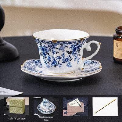 Set de Cești de Cafea din Porțelan Os European Shangqi Floare Albastră de Iubire