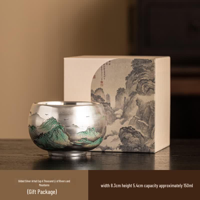 Chaxun Dragon Year Gilded Silver Master Tea Cup