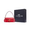 Coach Tabby 26 Flap Closure Side Slit Pocket Polished Pebble Leather Handheld Crossbody Shoulder Bag Medium Women Bags Bright-Red 73995-B4UP7