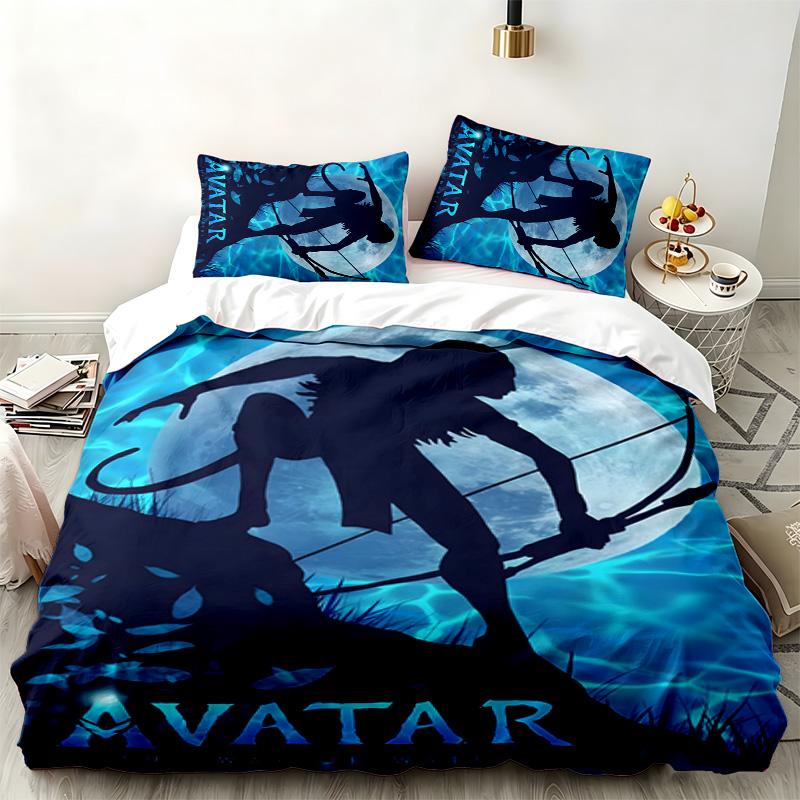 Ensemble 3 pièces Avatar Parfait pour la chambre à coucher Ensemble de literie confortable comprenant une housse de couette et deux taies d'oreiller Idéal pour un anniversaire ou Noël