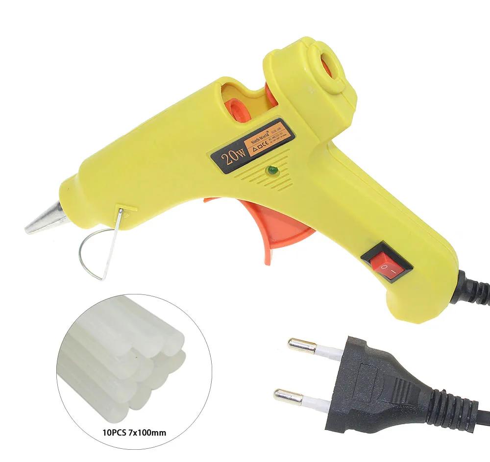 100-240V 20W Hot Melt Glue Gun - Electric Thermo Heat Repair Tool for Daily DIY & Small Repairs, With 10 Pcs 3-Color Glue Sticks
