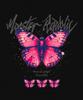 Monster Republic Butterfly Vivid Pink T-Shirt Black