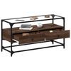 Vidaxl Szafka Pod Tv Ze Szklanym Blatem, Brązowy Dąb, 98X35X51 Cm