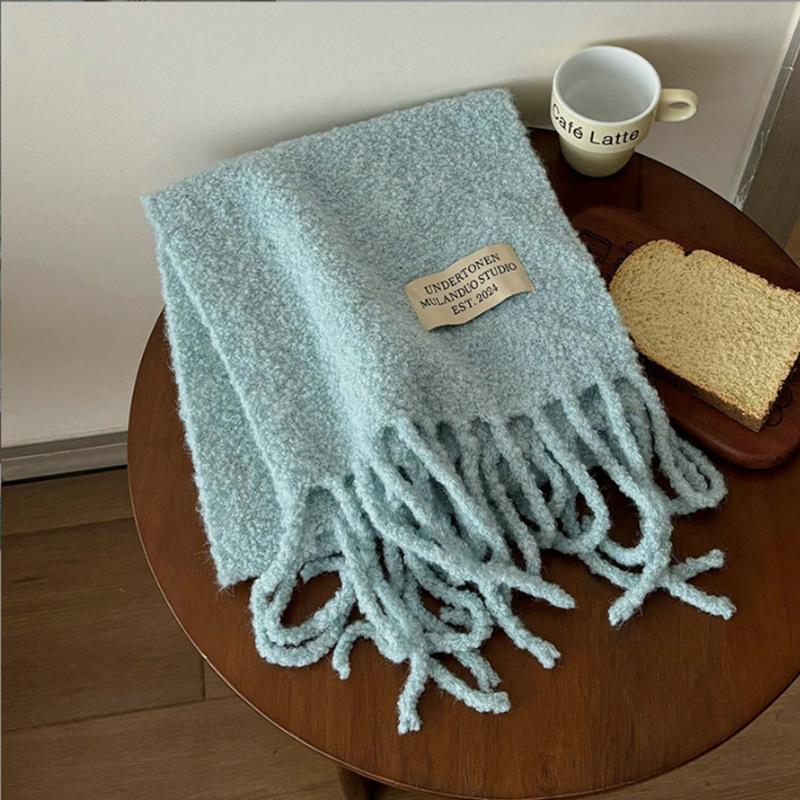 Fashion Women Thick Shawl Wraps Scarf Winter Warm Fashion Solid 80% Wool Pashmina Scarves Long Tassel Hijab Stoles Soft Bufanda