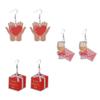 2023 Mother's Day Rainbow Wood Pendant Earrings - Holiday Party Jewelry