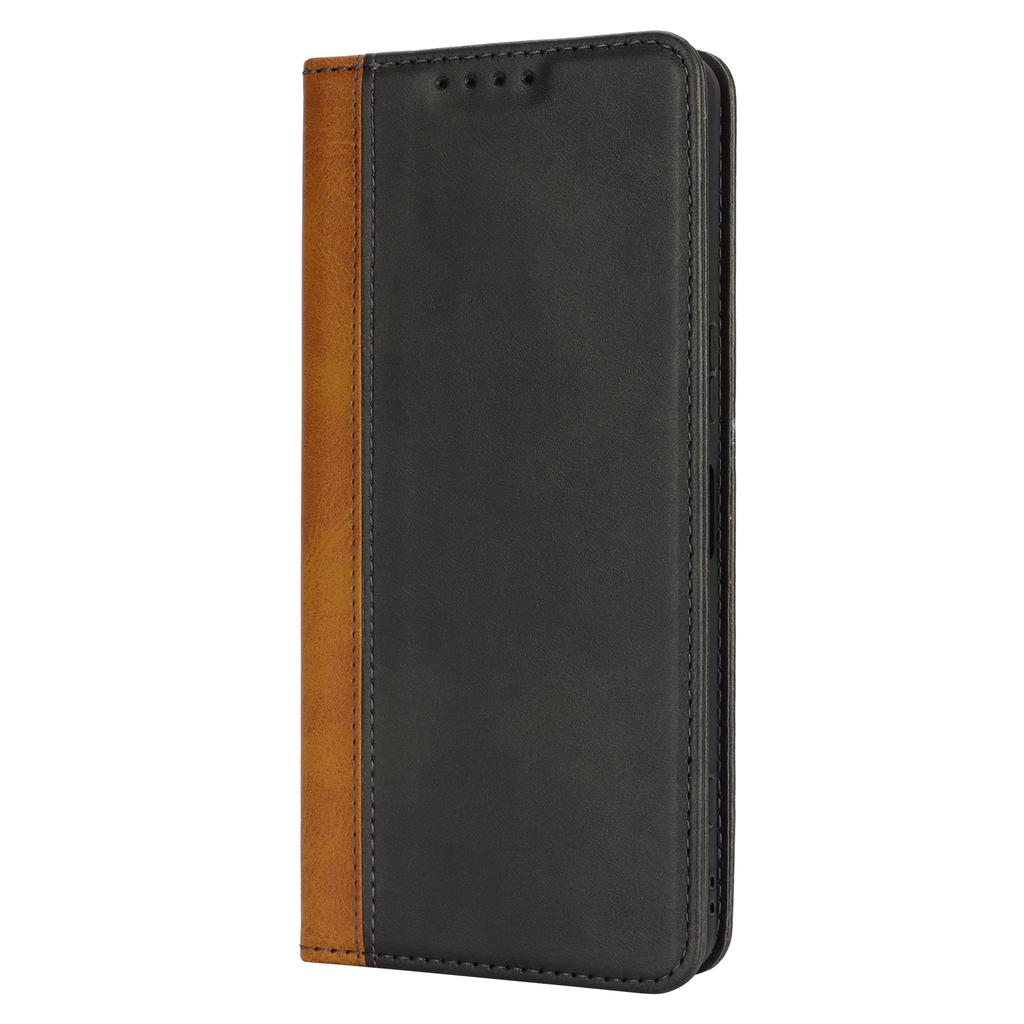 Etui na Sony Xperia 1 VI Tekstura cielęca 3 sloty na karty Skórzane etui na telefon z kolorowymi wstawkami