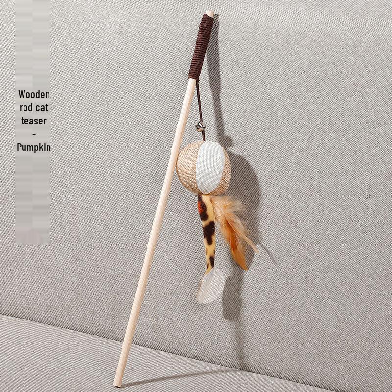 Enchanting Feather Cat Teaser: Bite-Resistant Stick with Bell - Perfect for Self-Play & Relieving Boredom, Includes Replacement Head for Kittens