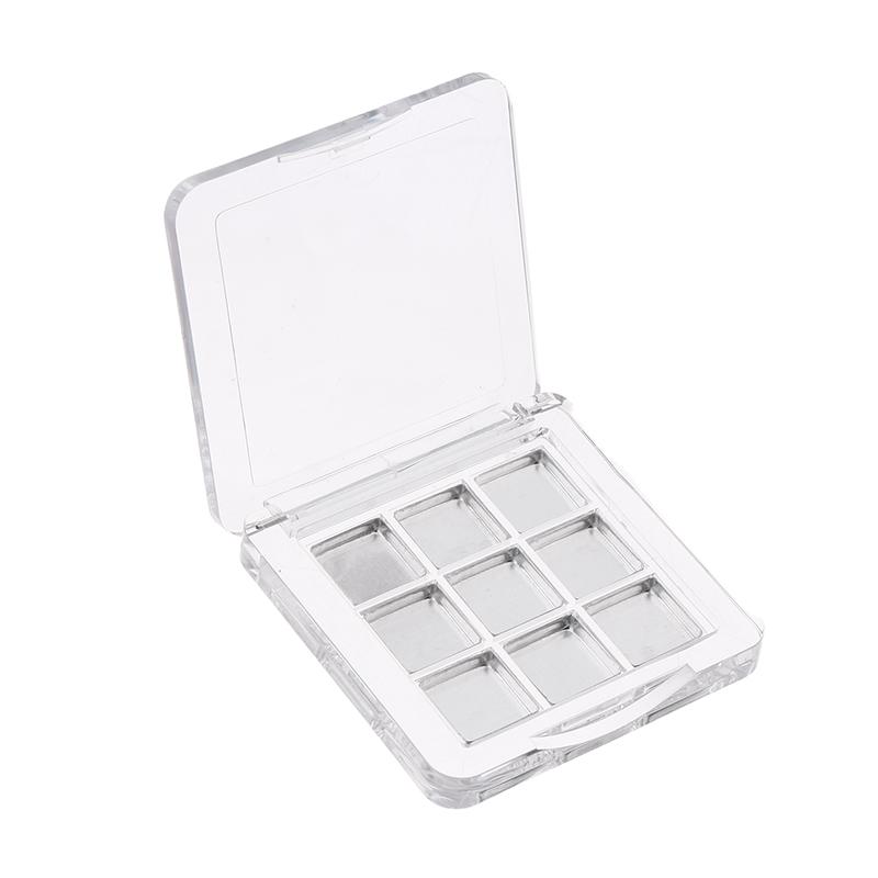 Paletă cu 9 Compartimente Goale pentru Fard de Pleoape, Recipient pentru Depozitarea Machiajului Ochilor, pentru Femei, Fete, Începători în Machiaj, Instrument DIY pentru Fard de Pleoape