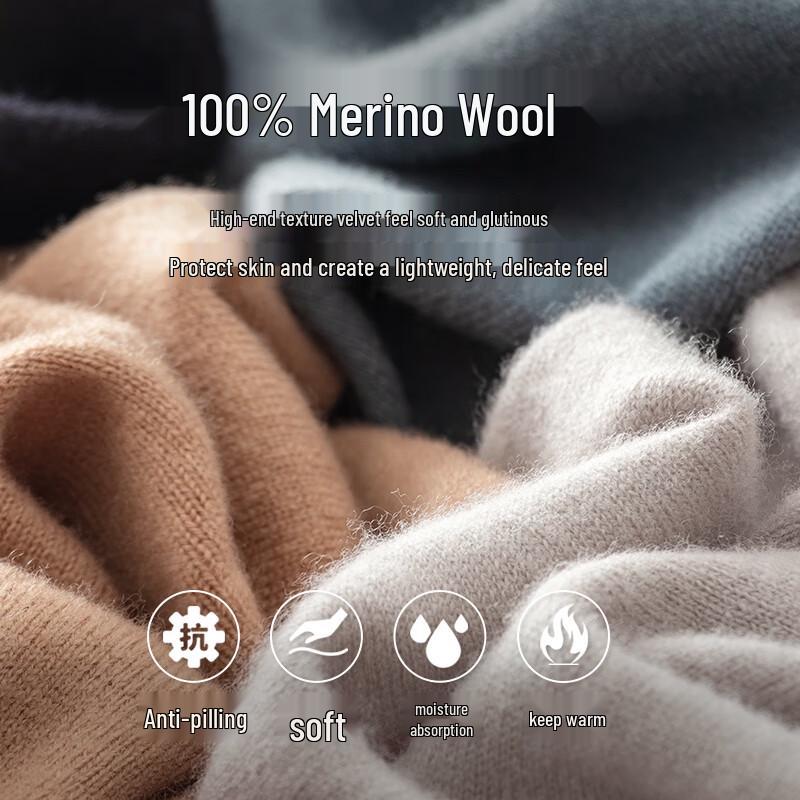 Men's 100% Lambswool Round Neck Pullover Sweater