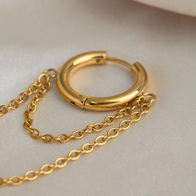 1 Paar einfache doppelte Kettenohrringe für Damen Paare Minimalistisch Boho Party Layering Schmuck Geschenke