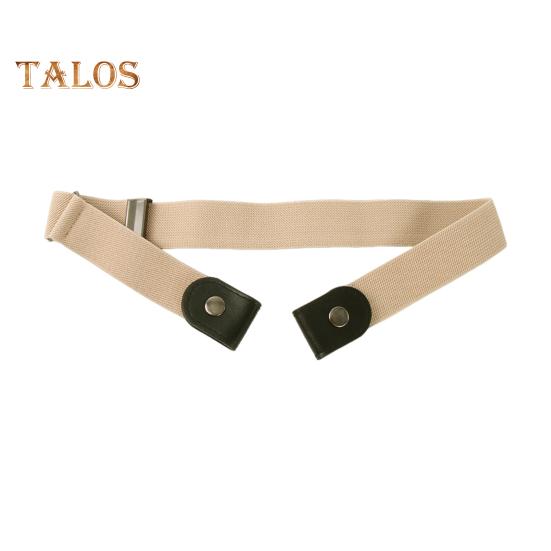 Canvas Lazy Belt Elastic Rubber Band Visible Snap Button Adjustable Slide Buckle Waistband Jeans Pants Accessories