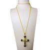 Retro Cross Pendant Multi-color Necklace for Sweaters Chain Jewelry Accessoy