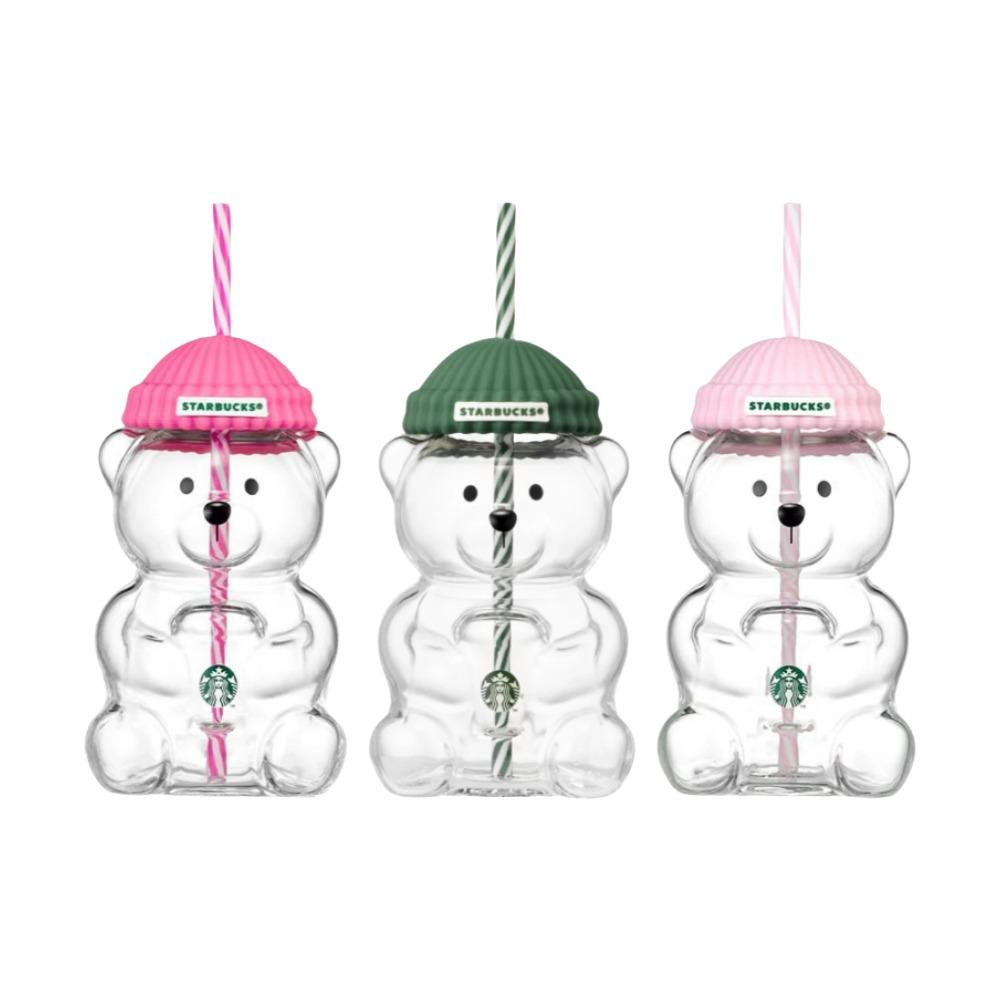 Starbucks Korea Pink Bearista Glass Cold Cup 591ml/20oz Korean Limited Starbucks Tumbler