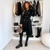 Women's 2024 Winter Fashion Double-Breasted Tie Wool Coat