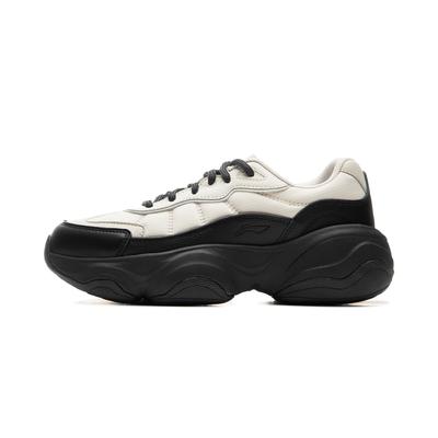 Li Ning Zapatillas de Pan Adelgazantes de Suela Gruesa de Rebote Suave Amortiguadoras Resistentes al Desgaste Aumento de Altura Caña Baja Casual Zapatillas de Running AGCU342-3