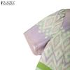 ZANZEA Damen Freizeitkleid mit Druck-Patchwork, Sommer, Kurzarm