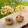 Natural Crystal Crushed Stone Wealth Tree Natural Healing Gemstone Crystal Bonsai Fortune for Good Luck Home Decors