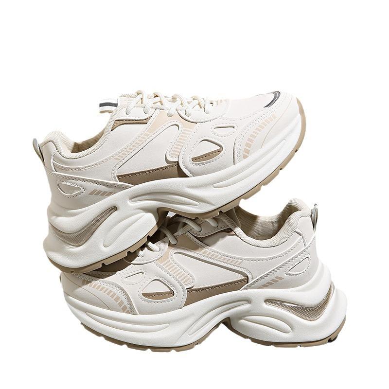 Women Vulcanized Shoes Women Sports Shoes Casual Shoes Thick Sole Height Increasing Breathable Running Shoes Fashionable