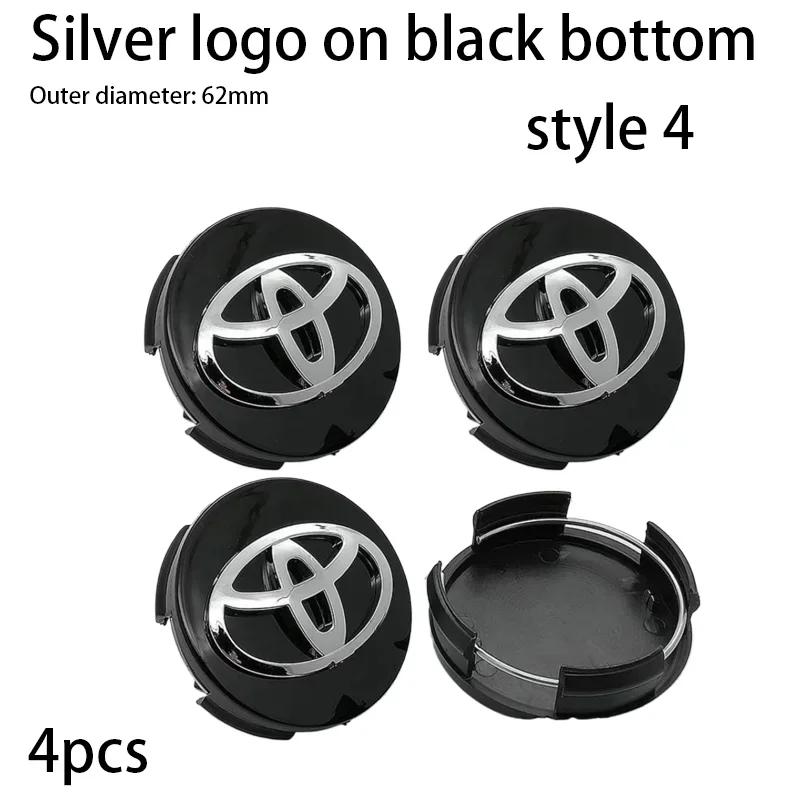 2026 New For Toyota 4Pieces 57mm 62mm Wheel Hub Center Caps for Toyota Corolla RAV4 Camry Yaris C-HR Prius Crown Highlander Car