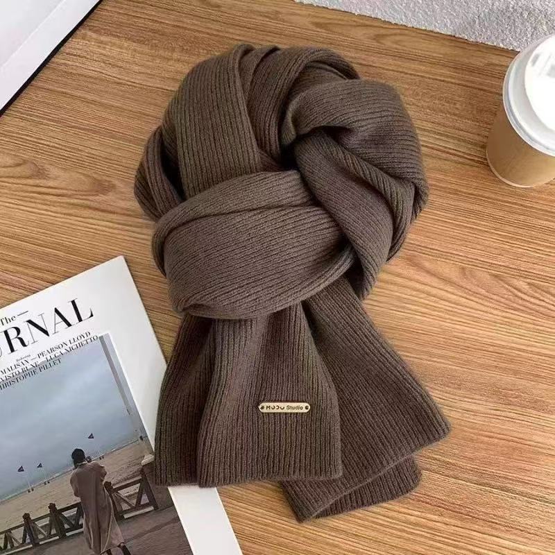 Autumn and winter Korean version of couple's warm plaid double-sided imitation cashmere scarf super long knitted thickened student scarf women