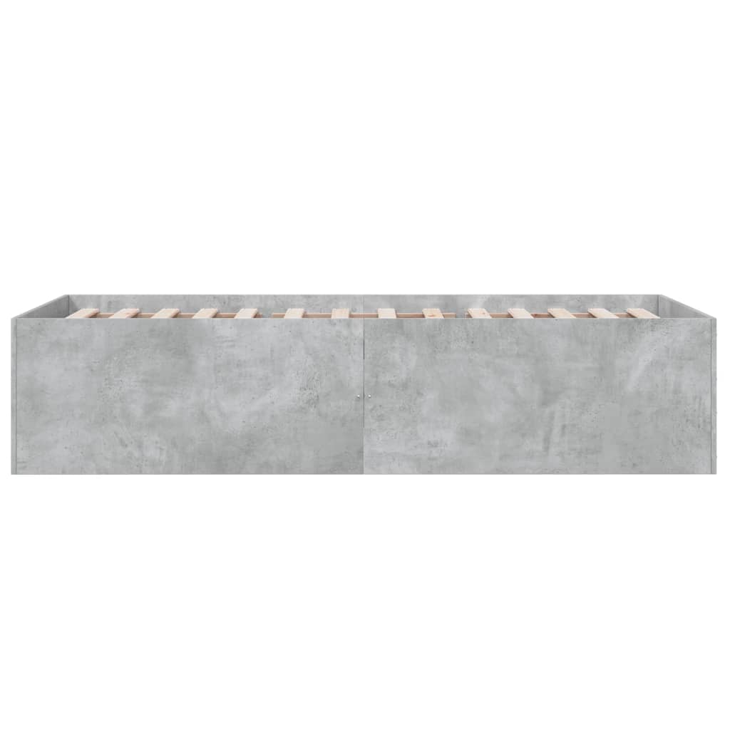 Bed Frame Concrete Grey 75 x 190 cm Engineered Wood