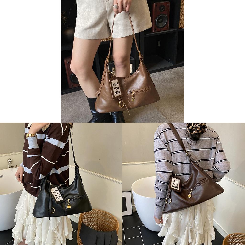 Retro Single Shoulder Bag For Women With Pu Material And Large Capacity For Daily Commute