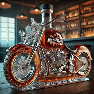 Motorcycle Whiskey Decanter Liquor Bottle Storage Container Motorbike Gift Clear Men